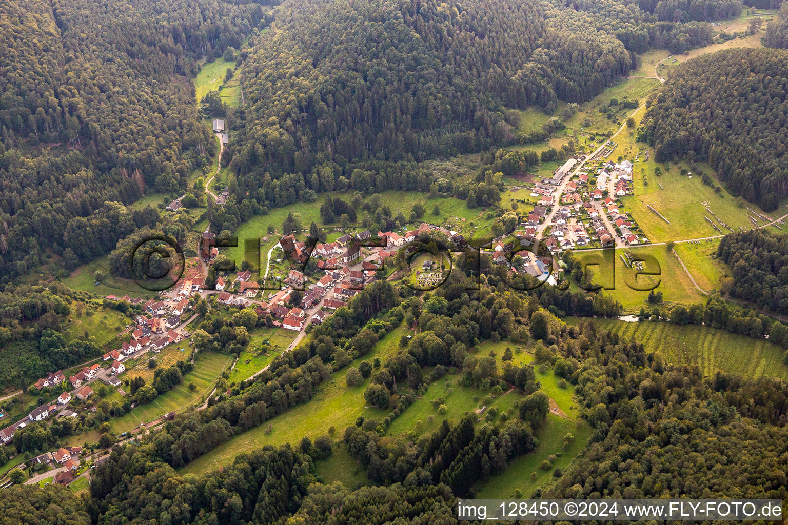 Bobenthal dans le département Rhénanie-Palatinat, Allemagne depuis l'avion