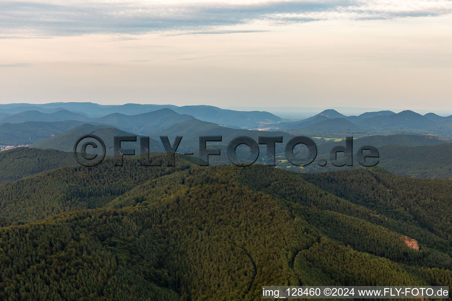 Vue d'oiseau de Oberschlettenbach dans le département Rhénanie-Palatinat, Allemagne