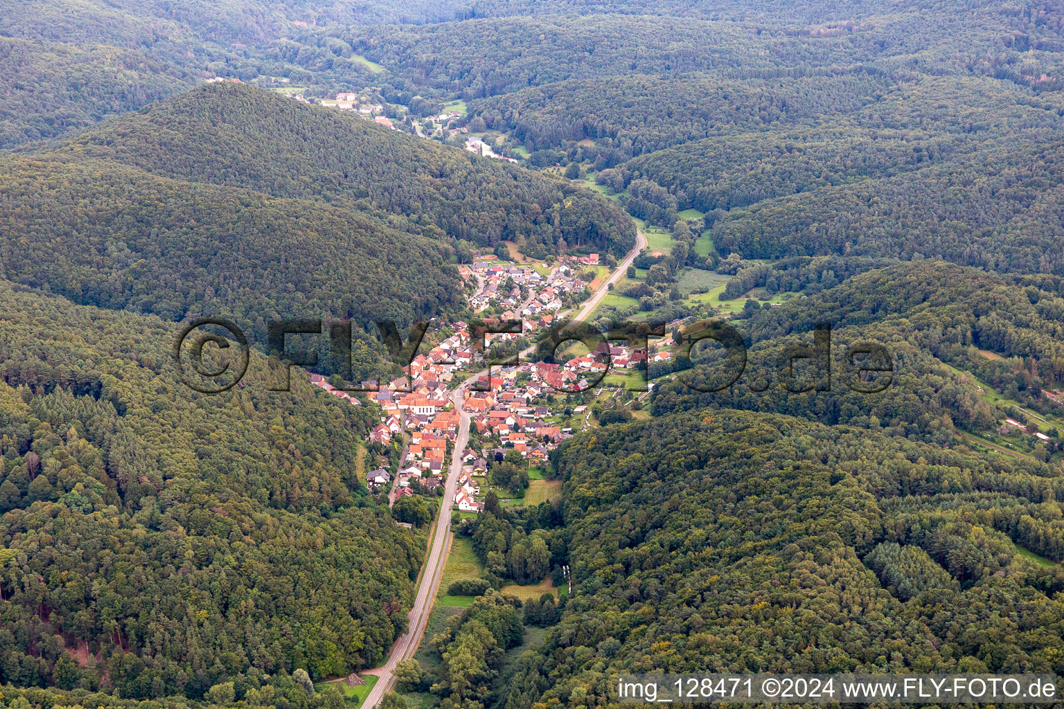 Vue aérienne de Waldrohrbach dans le département Rhénanie-Palatinat, Allemagne