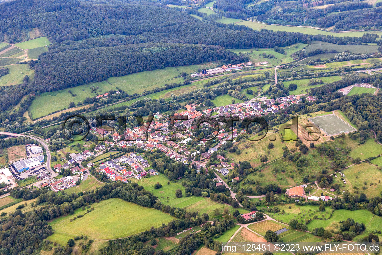 Vue oblique de Quartier Queichhambach in Annweiler am Trifels dans le département Rhénanie-Palatinat, Allemagne