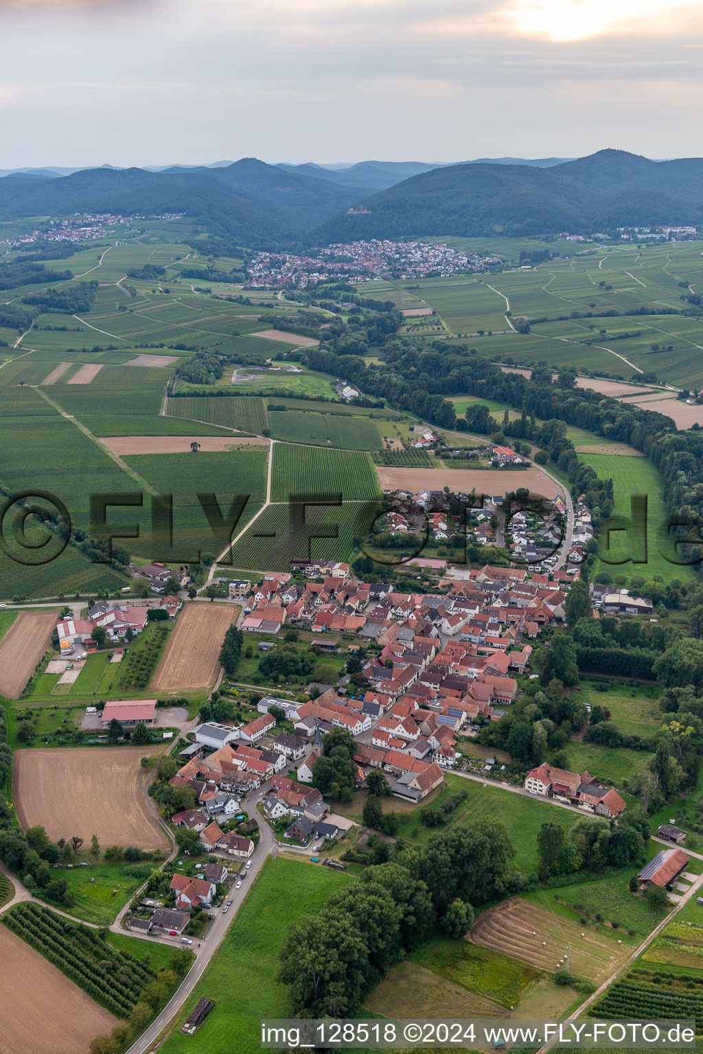 Quartier Klingen in Heuchelheim-Klingen dans le département Rhénanie-Palatinat, Allemagne vu d'un drone