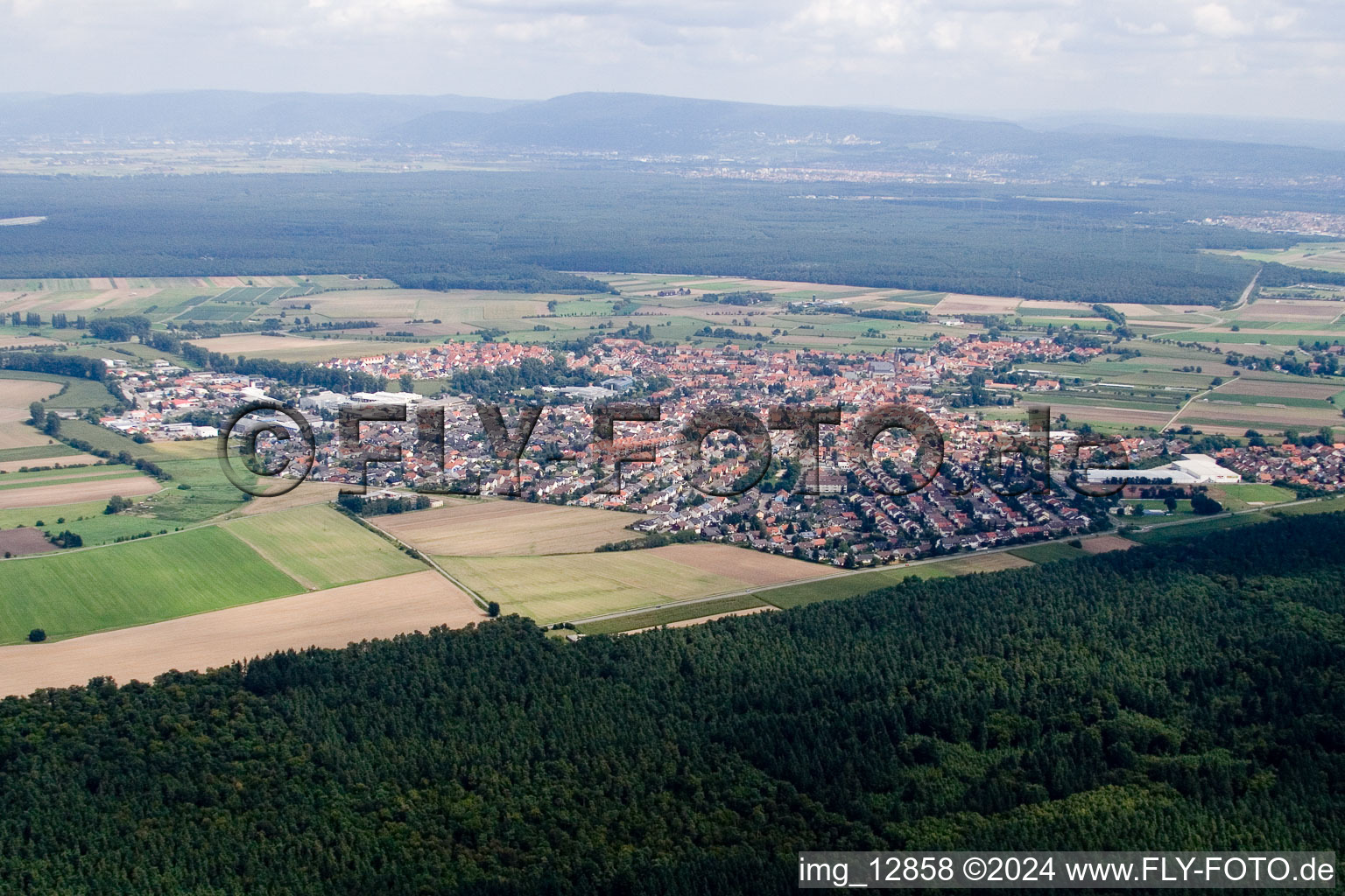 Vue aérienne de Reilingen dans le département Bade-Wurtemberg, Allemagne