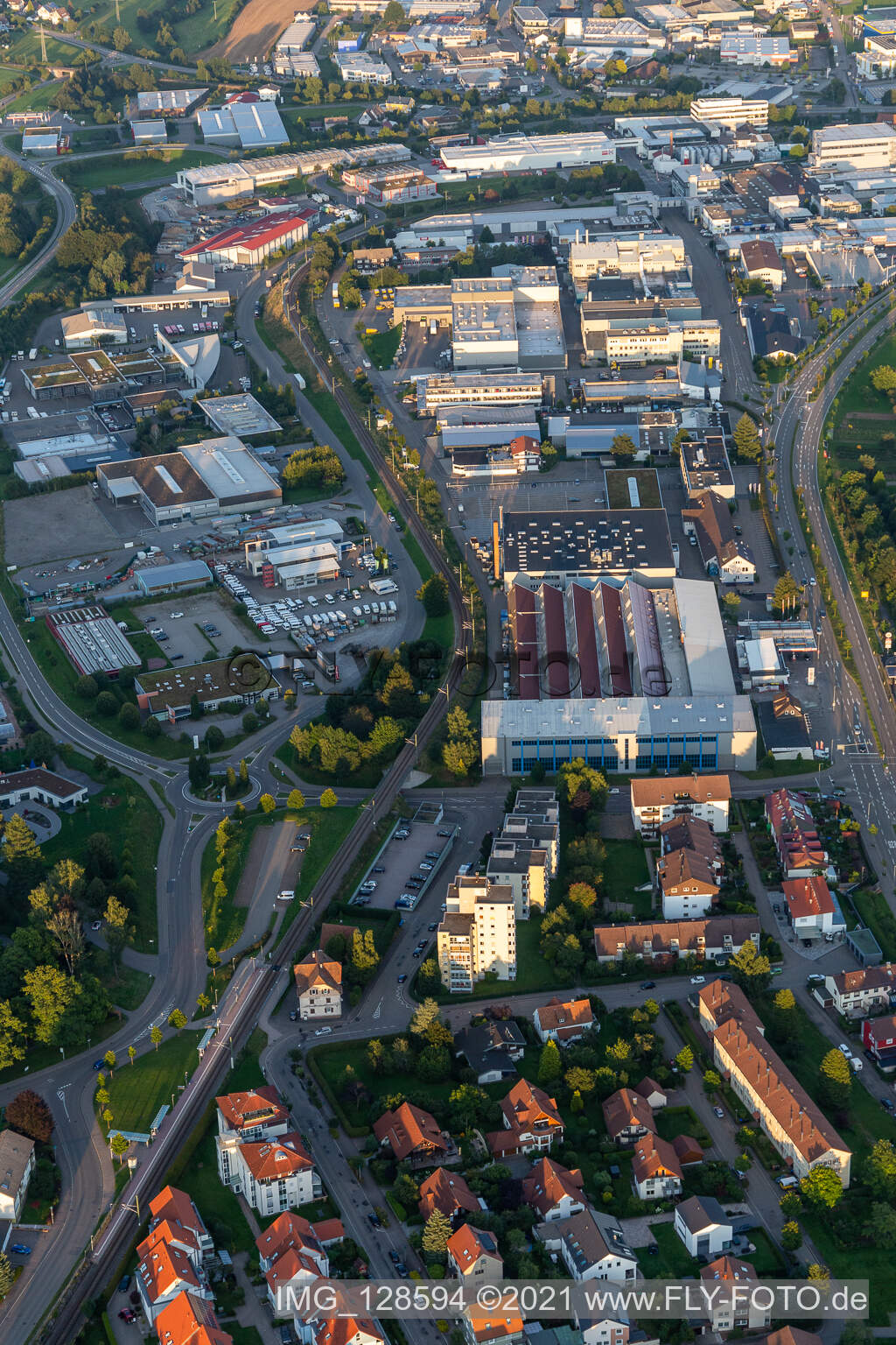 Vue oblique de Zone industrielle Robert-Bürkle-Straße à Freudenstadt dans le département Bade-Wurtemberg, Allemagne