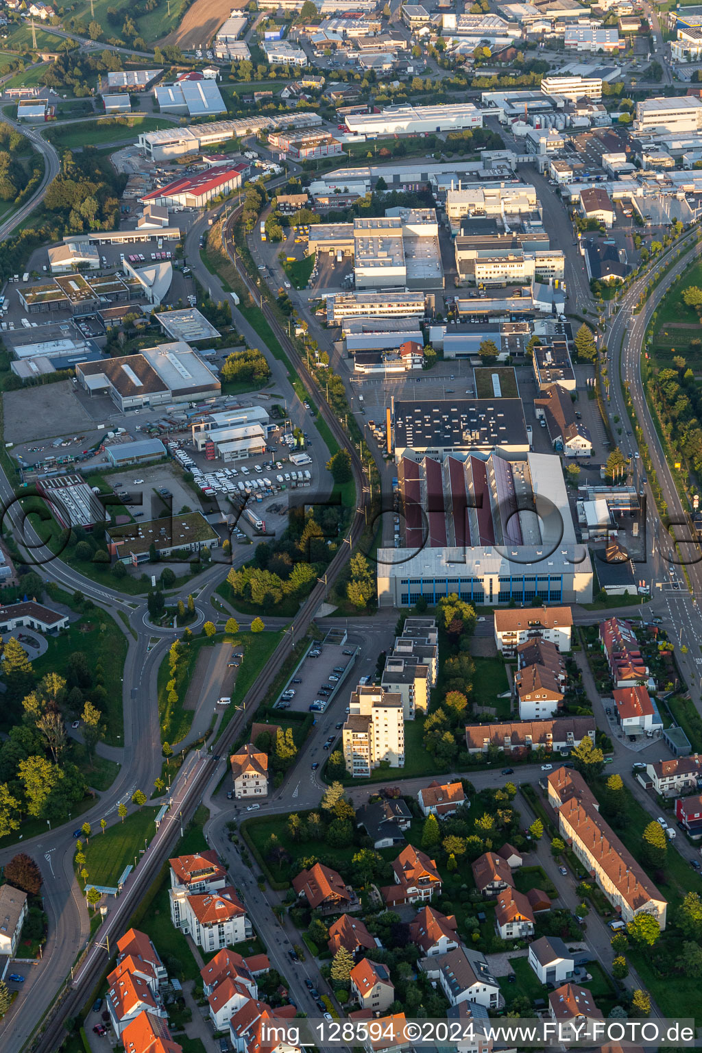 Vue oblique de Zone industrielle Robert-Bürkle-Straße à Freudenstadt dans le département Bade-Wurtemberg, Allemagne