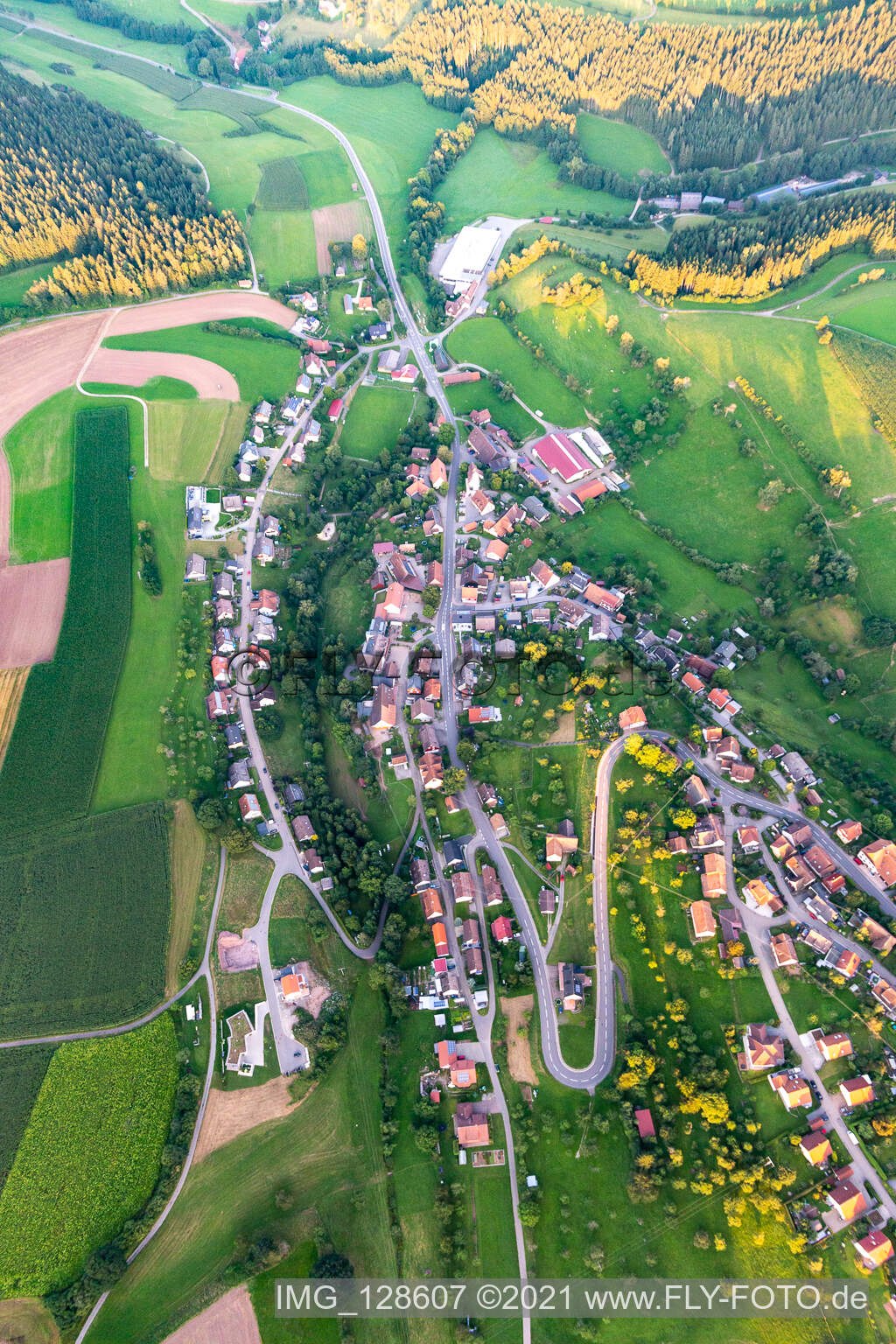 Vue aérienne de Lombach à Loßburg dans le département Bade-Wurtemberg, Allemagne