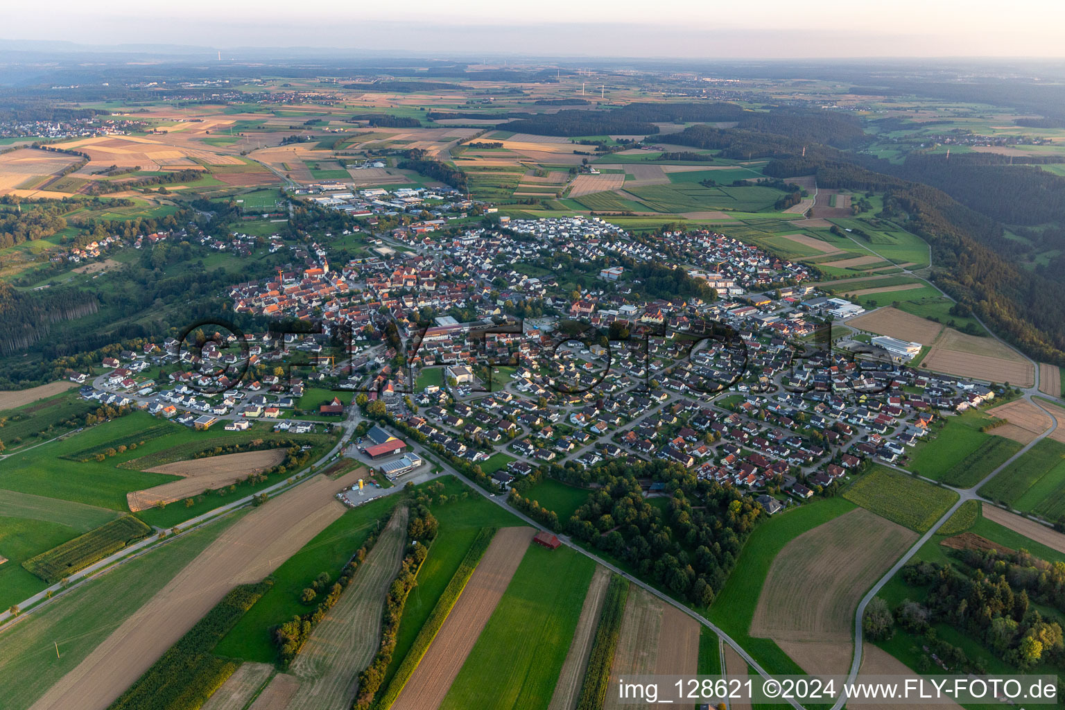 Vue d'oiseau de Dornhan dans le département Bade-Wurtemberg, Allemagne