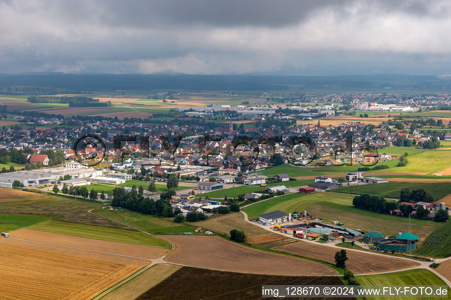 Vue oblique de Dunningen dans le département Bade-Wurtemberg, Allemagne