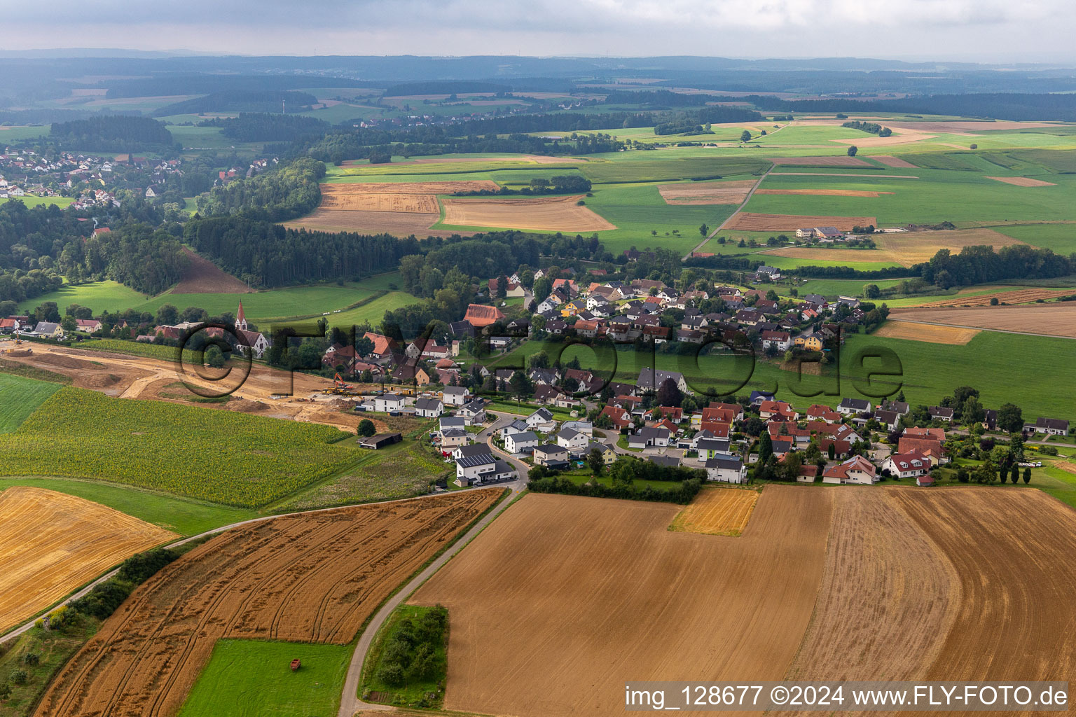 Quartier Lackendorf in Dunningen dans le département Bade-Wurtemberg, Allemagne d'en haut