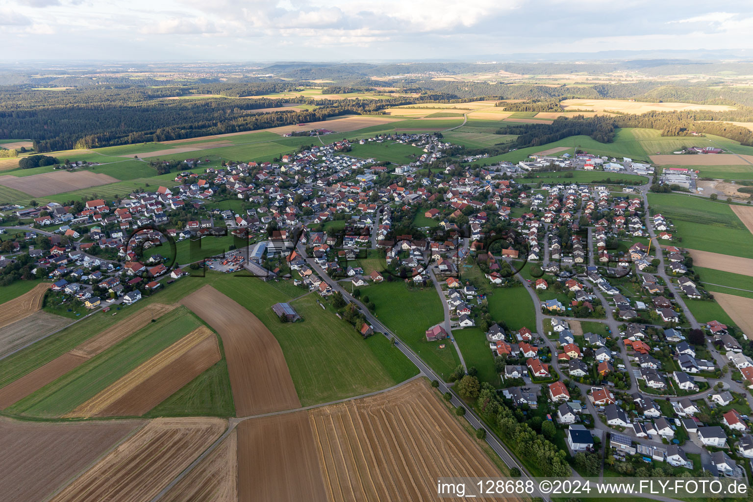 Vue aérienne de Bösingen dans le département Bade-Wurtemberg, Allemagne