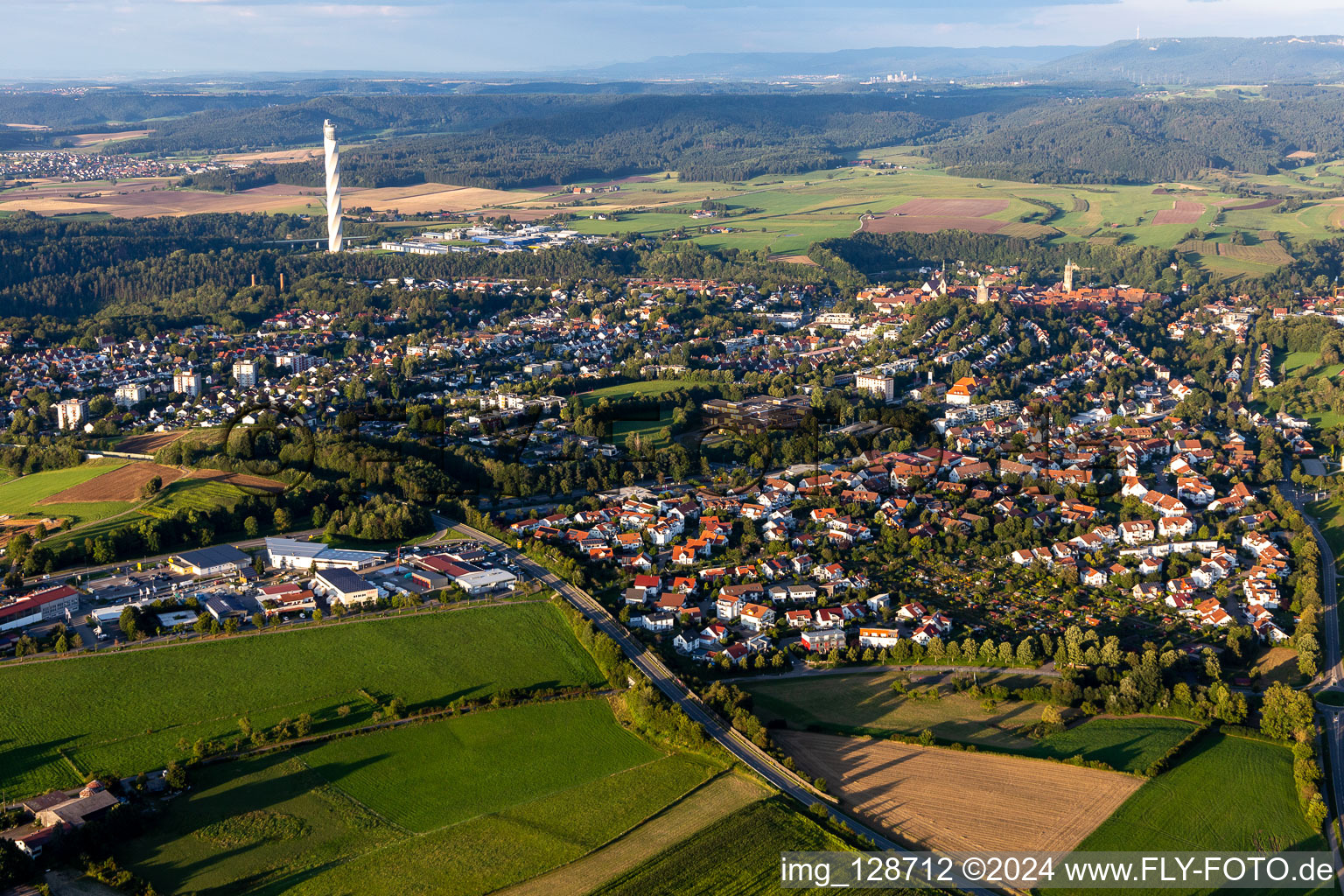 Vue oblique de Rottweil dans le département Bade-Wurtemberg, Allemagne