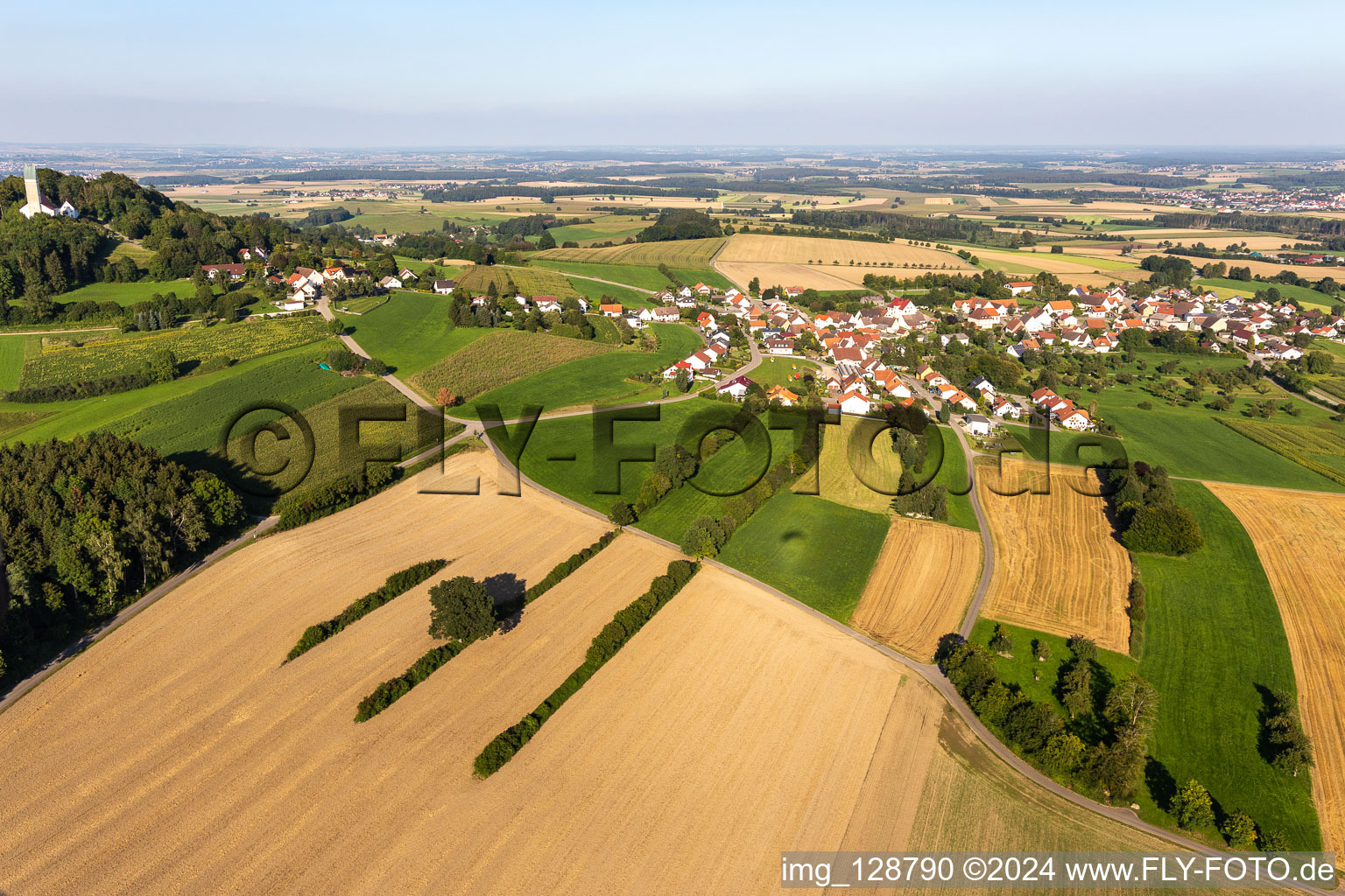 Vue aérienne de Uttenweiler dans le département Bade-Wurtemberg, Allemagne