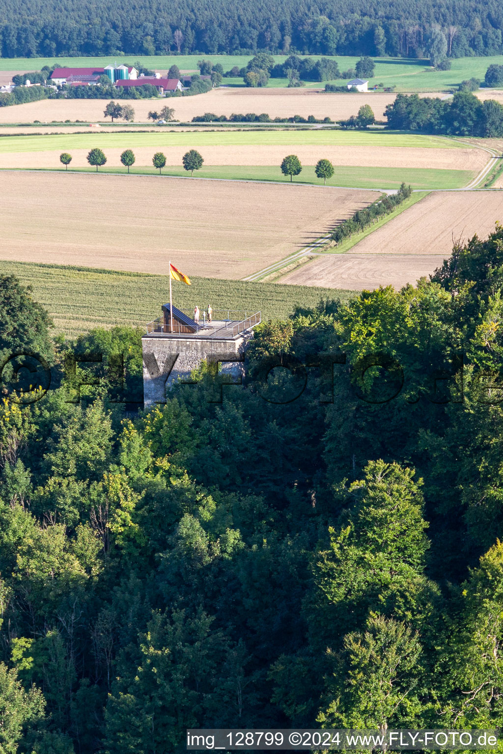 Vue aérienne de Ruines du château du Bussen – la montagne sacrée de la Haute Souabe à le quartier Offingen in Uttenweiler dans le département Bade-Wurtemberg, Allemagne