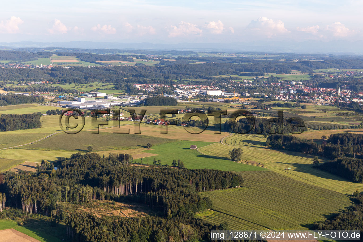 Vue aérienne de Bad Waldsee dans le département Bade-Wurtemberg, Allemagne