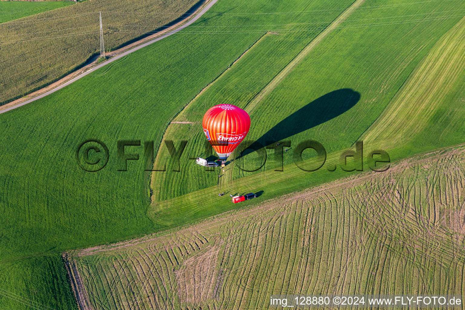 Vue aérienne de Lancement de ballon Ehrmann à le quartier Michelwinnaden in Bad Waldsee dans le département Bade-Wurtemberg, Allemagne