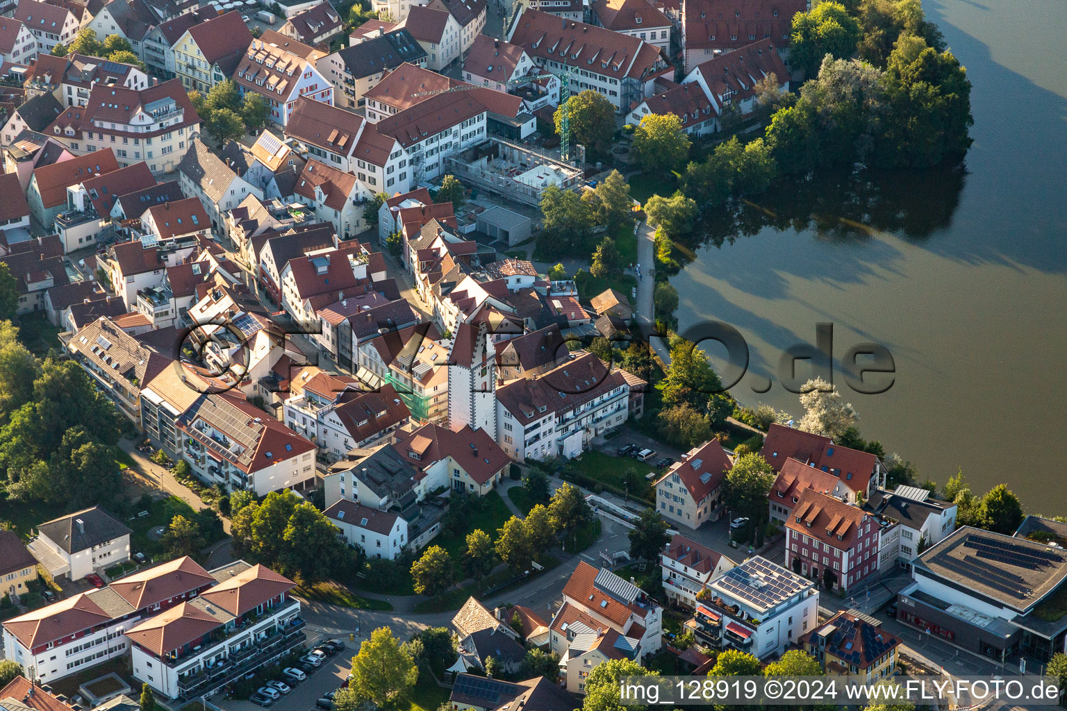 Vue aérienne de Hôpital, par ex. Saint Esprit à Bad Waldsee dans le département Bade-Wurtemberg, Allemagne