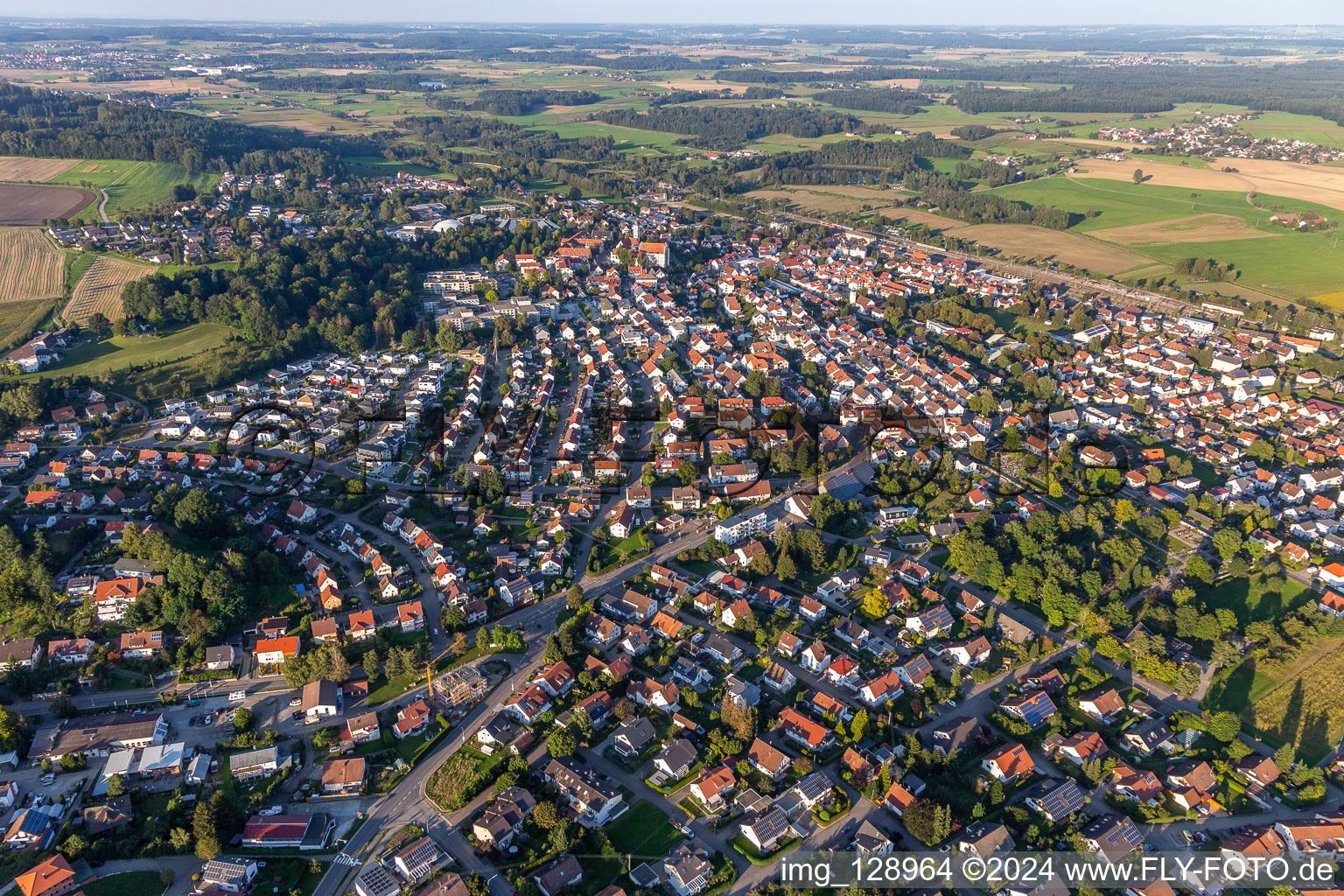 Vue aérienne de Aulendorf dans le département Bade-Wurtemberg, Allemagne