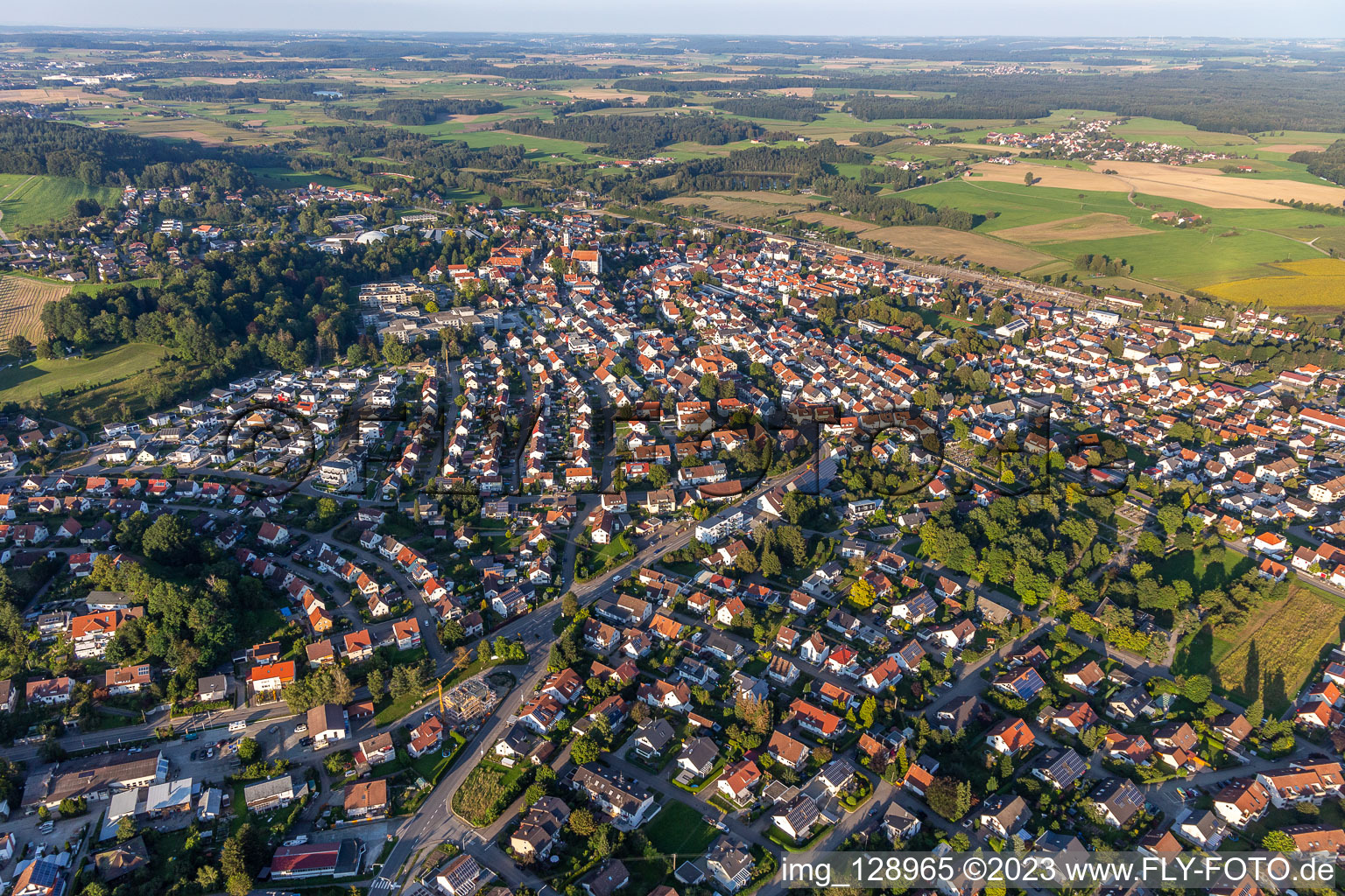 Vue aérienne de Du sud à Aulendorf dans le département Bade-Wurtemberg, Allemagne