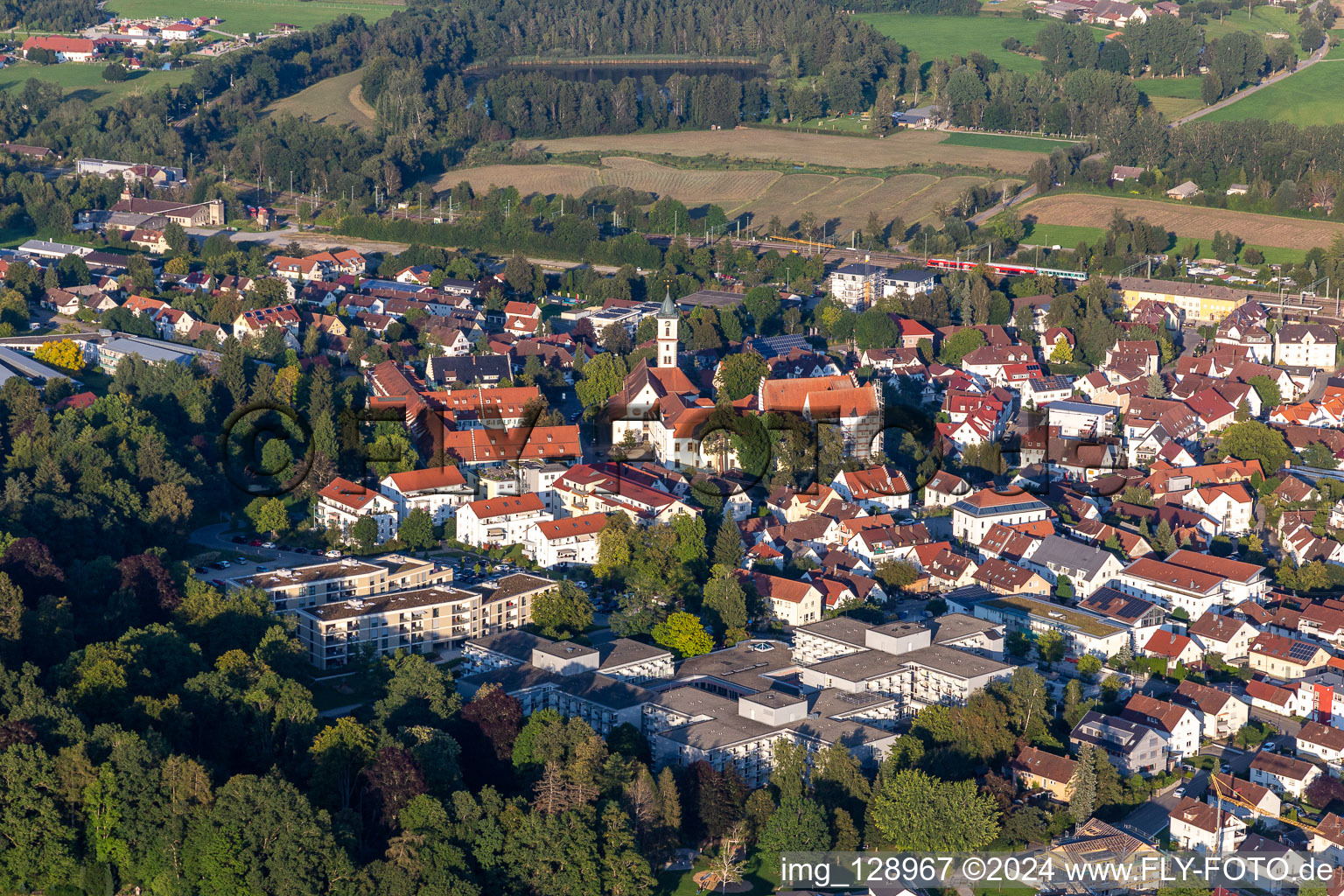 Vue aérienne de Verrouiller Aulendorf à le quartier Steegen in Aulendorf dans le département Bade-Wurtemberg, Allemagne