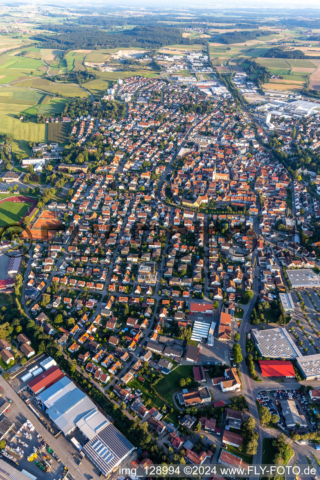 Vue aérienne de Vue sur la ville du centre-ville à Bad Saulgau dans le département Bade-Wurtemberg, Allemagne