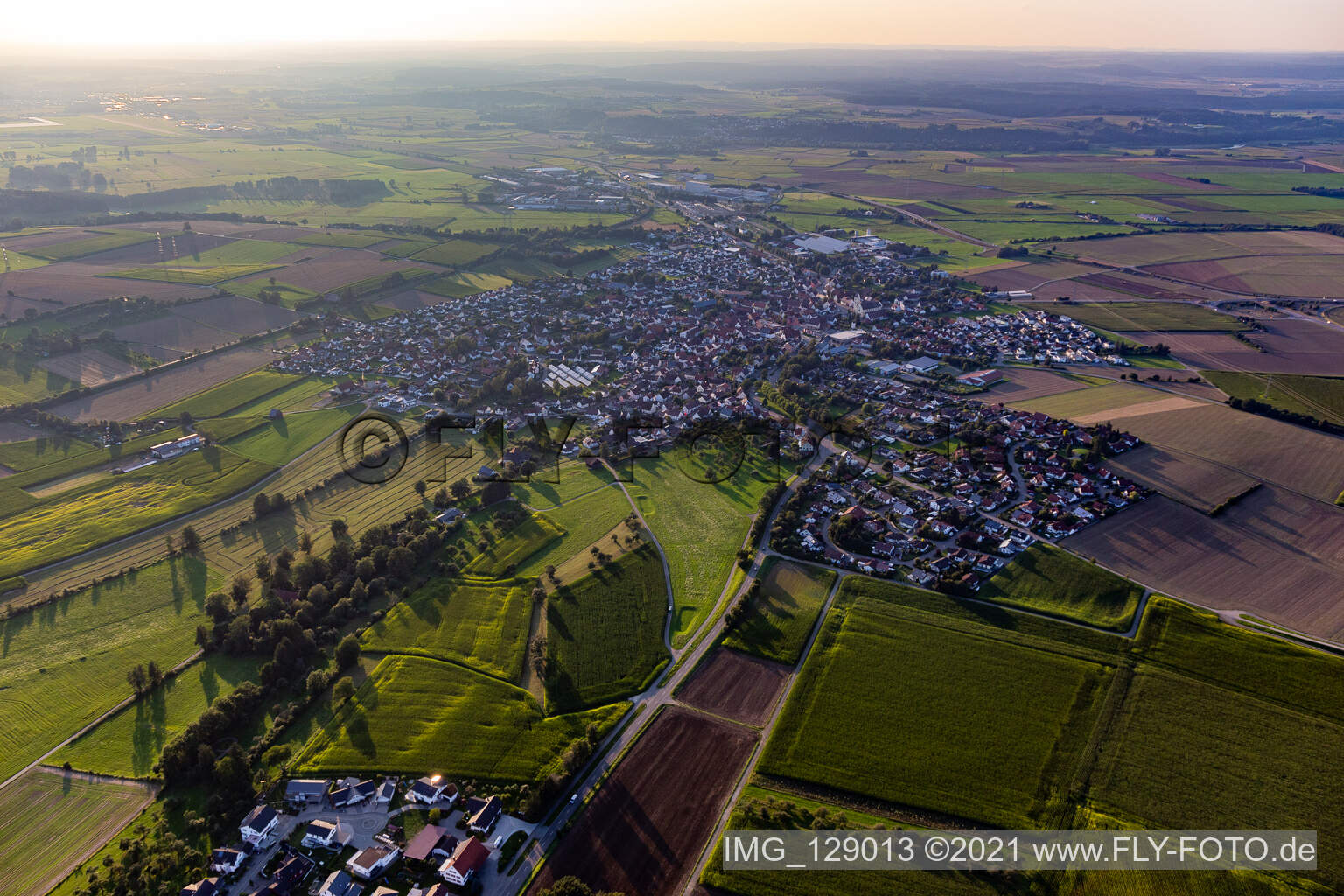 Vue aérienne de Herbertingen dans le département Bade-Wurtemberg, Allemagne