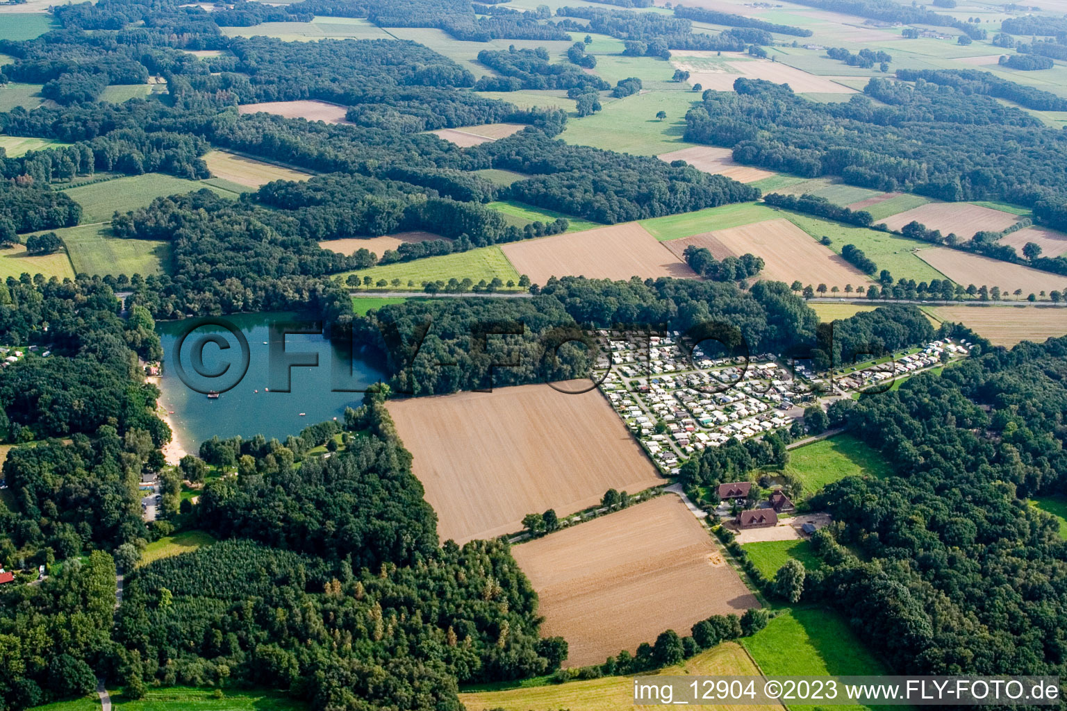 Vue aérienne de Entre Kerken et Limbourg à Kerken dans le département Rhénanie du Nord-Westphalie, Allemagne