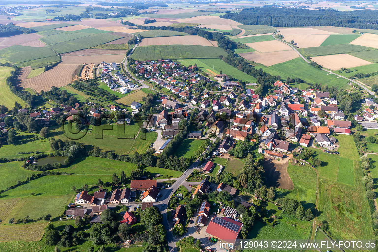 Vue aérienne de Dürnau dans le département Bade-Wurtemberg, Allemagne