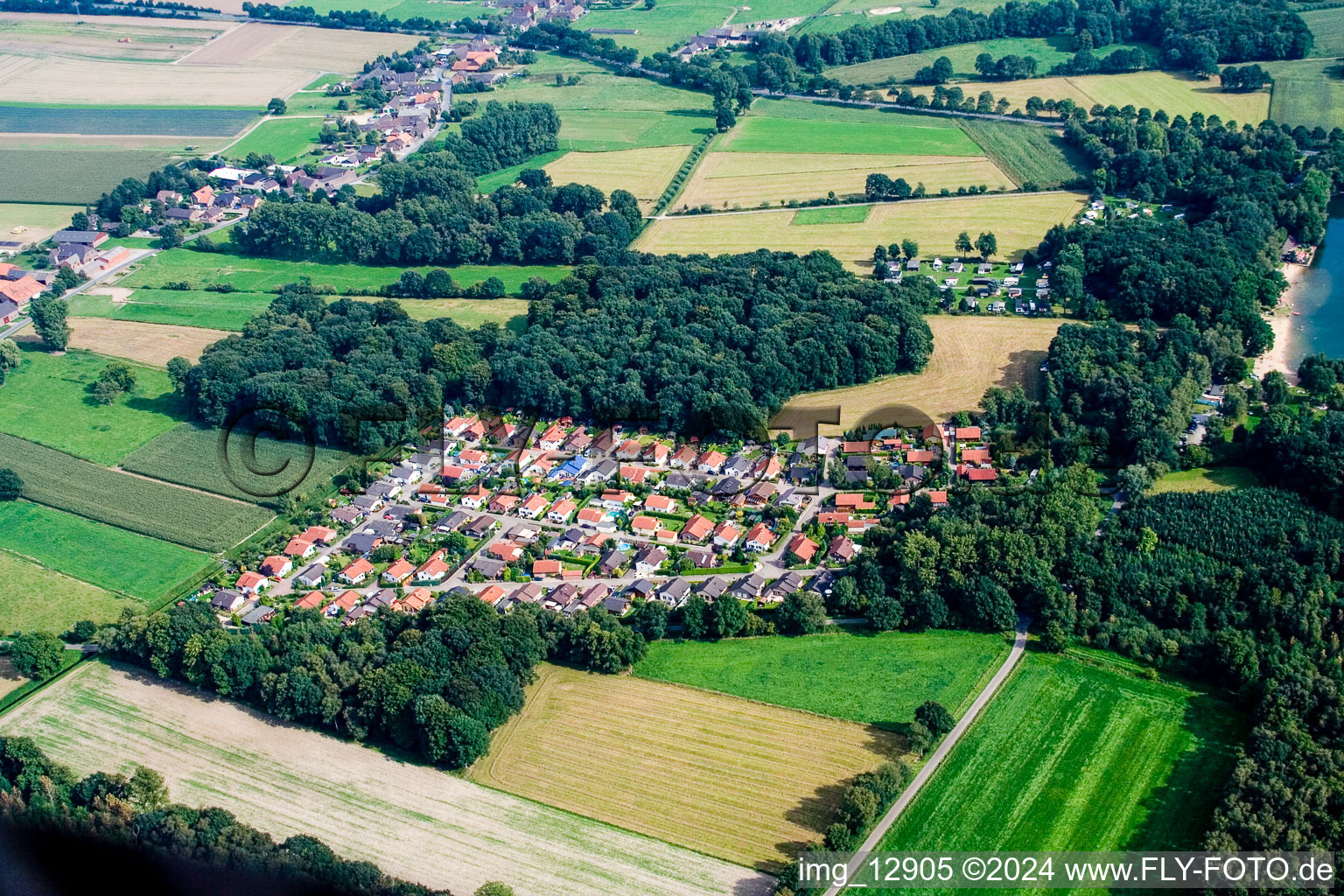 Vue aérienne de Entre Kerken et Limbourg à Kerken dans le département Rhénanie du Nord-Westphalie, Allemagne