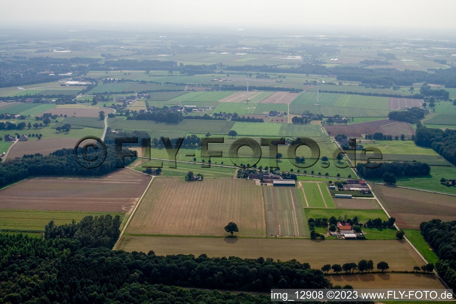 Entre Kerken et Limbourg à Kerken dans le département Rhénanie du Nord-Westphalie, Allemagne d'en haut