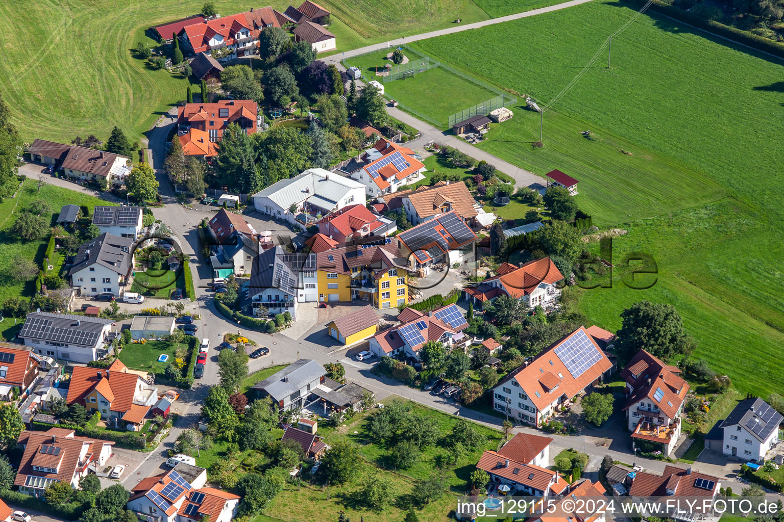 Vue aérienne de Quartier Heißen in Vogt dans le département Bade-Wurtemberg, Allemagne