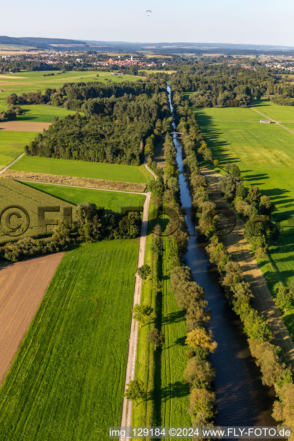 Vue aérienne de Danube à le quartier Waldhausen in Altheim dans le département Bade-Wurtemberg, Allemagne