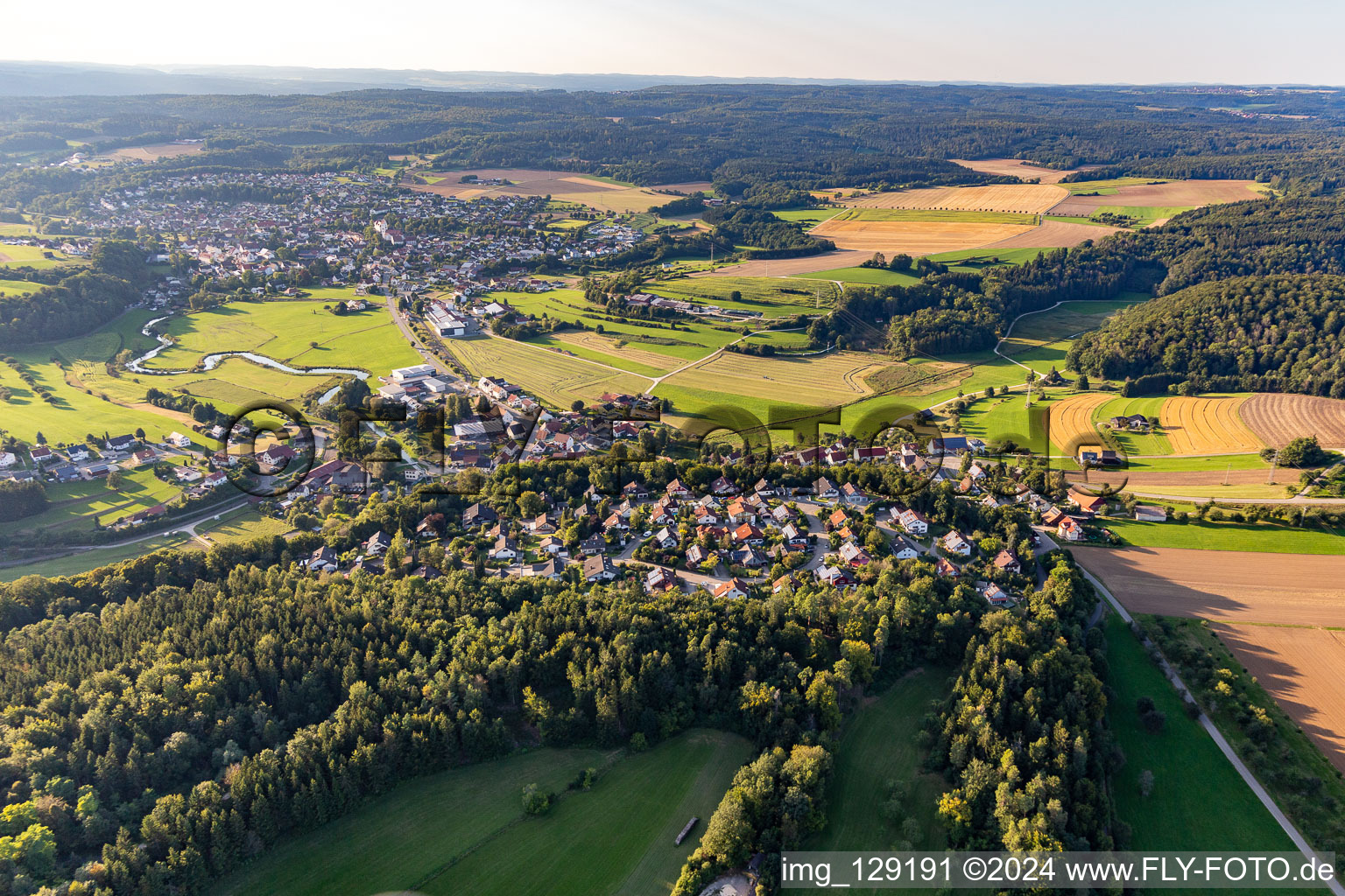 Vue aérienne de Quartier Hitzkofen in Bingen dans le département Bade-Wurtemberg, Allemagne