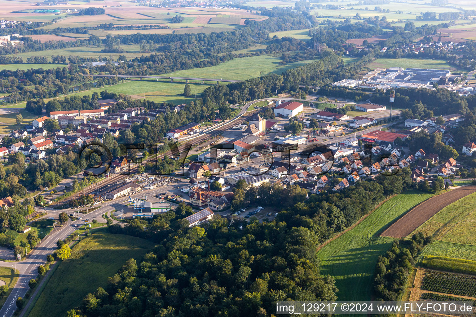 Vue aérienne de Gare à Riedlingen dans le département Bade-Wurtemberg, Allemagne