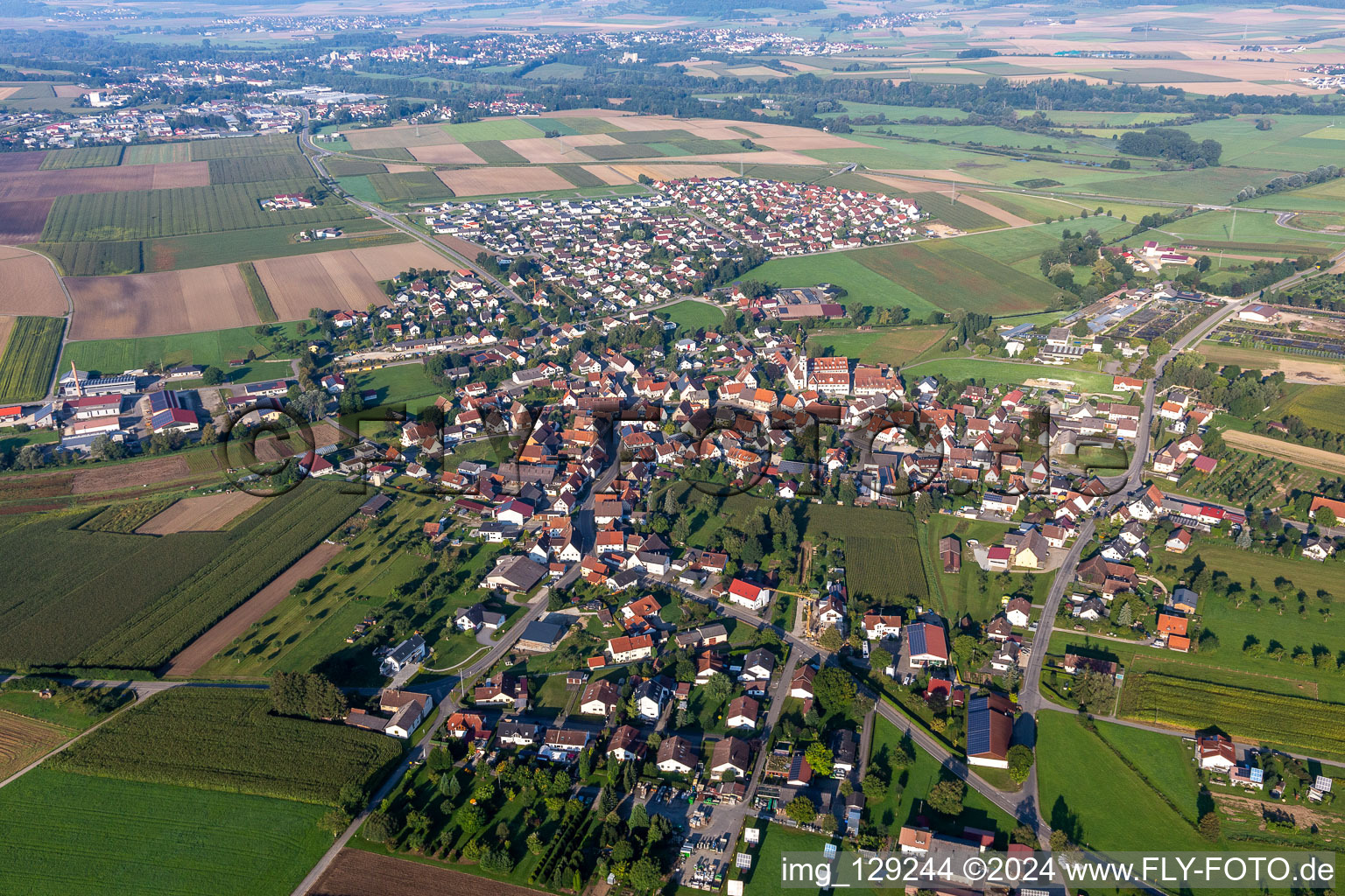 Vue oblique de Unlingen dans le département Bade-Wurtemberg, Allemagne