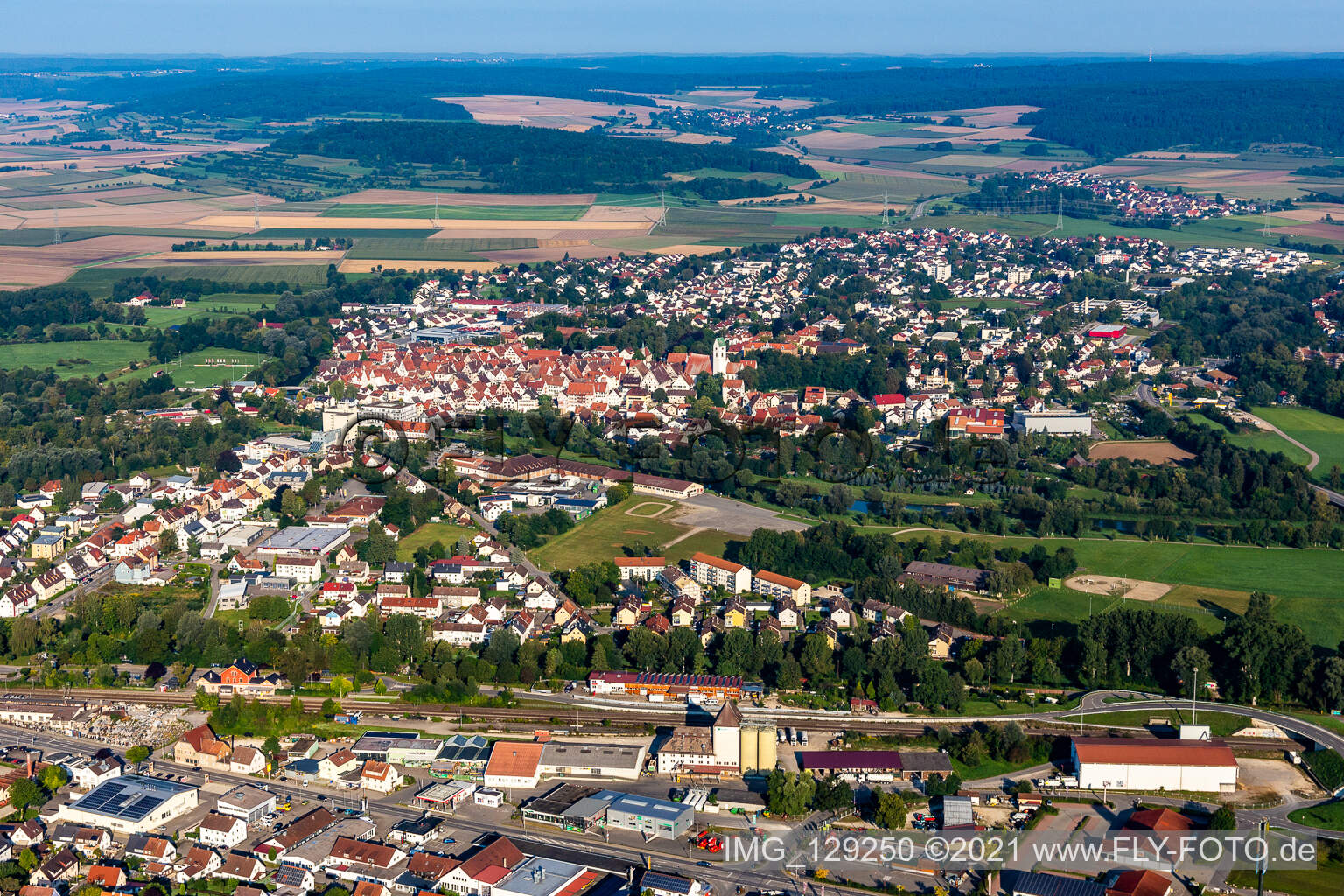 Riedlingen dans le département Bade-Wurtemberg, Allemagne vu d'un drone