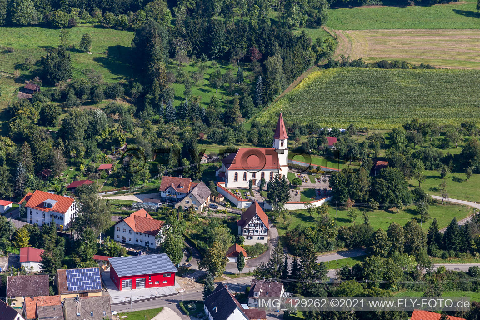 Vue aérienne de Église protestante à Riedlingen dans le département Bade-Wurtemberg, Allemagne
