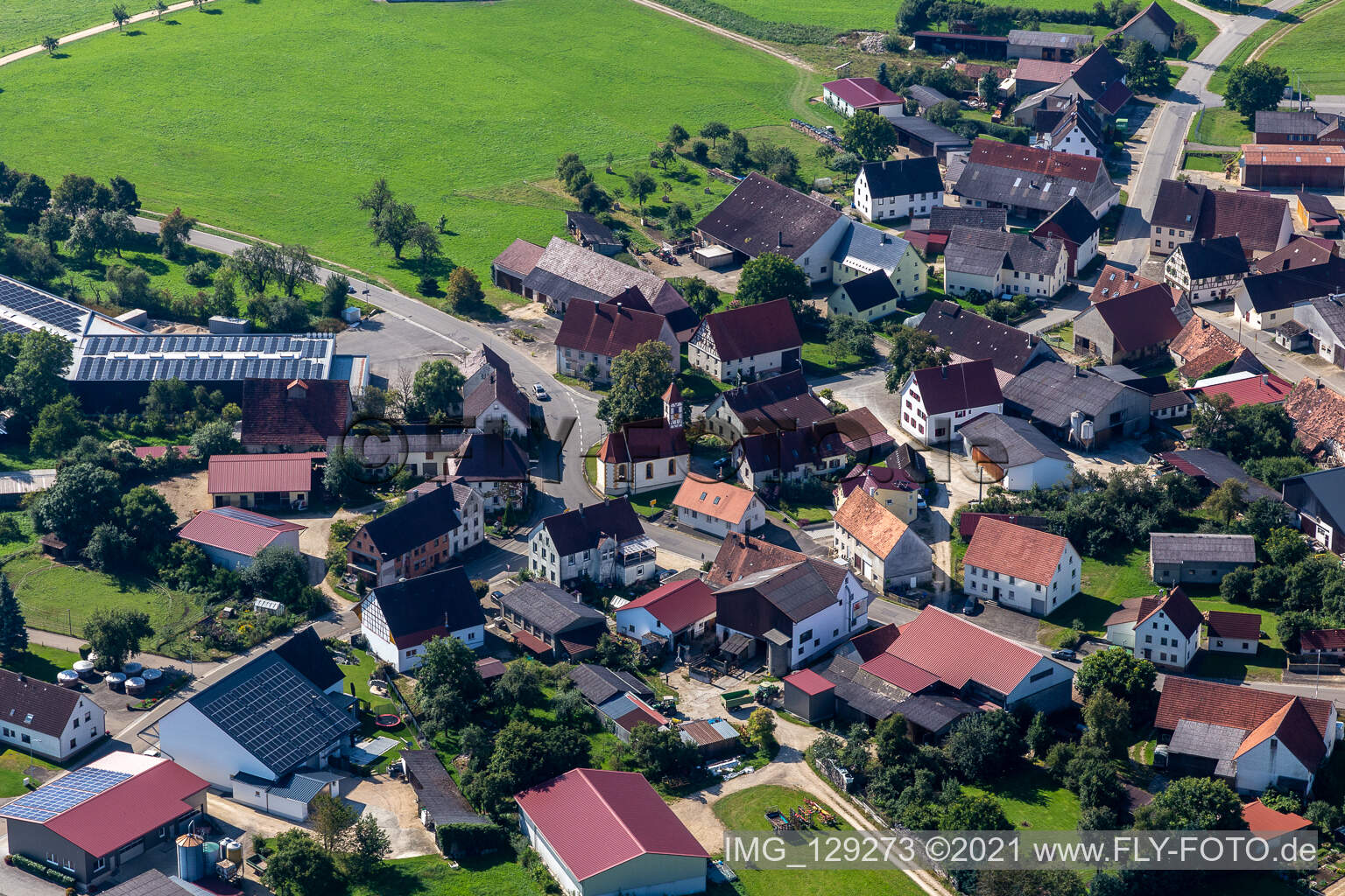 Vue aérienne de Saint Anastase à Langenenslingen dans le département Bade-Wurtemberg, Allemagne