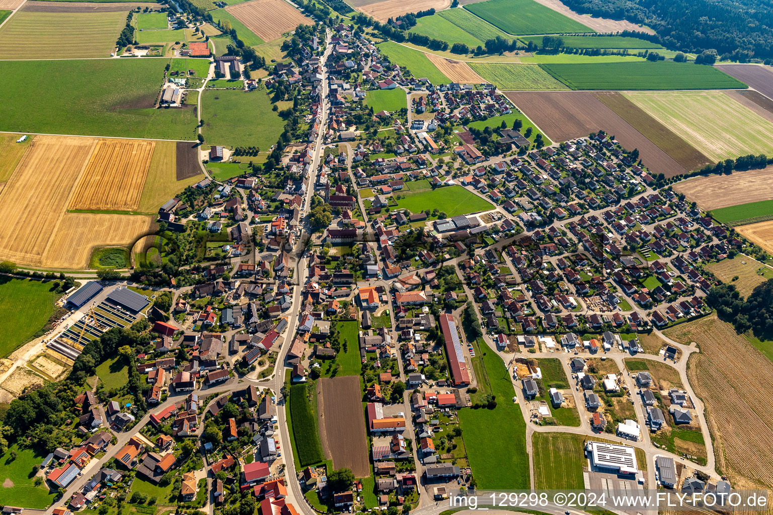 Vue oblique de Langenenslingen dans le département Bade-Wurtemberg, Allemagne