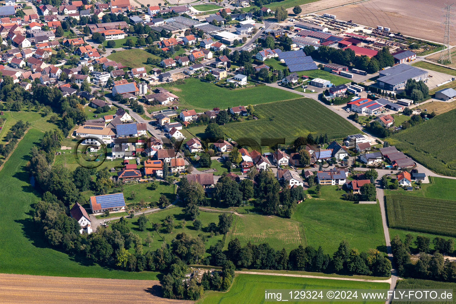 Vue aérienne de Altheim dans le département Bade-Wurtemberg, Allemagne