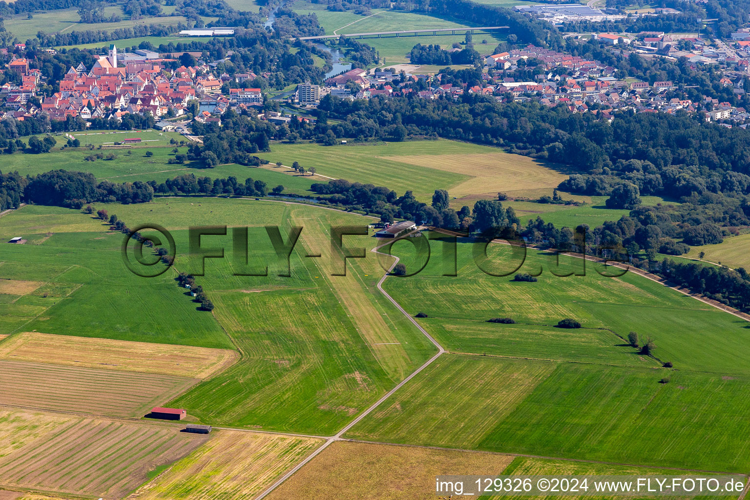 Vue aérienne de Aérodrome à Riedlingen dans le département Bade-Wurtemberg, Allemagne