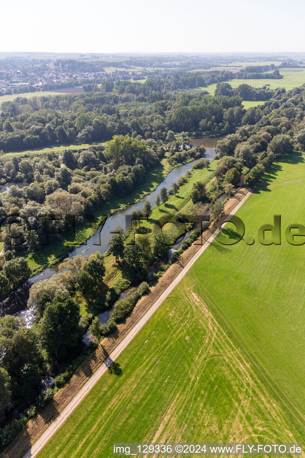 Vue aérienne de Danube à Riedlingen dans le département Bade-Wurtemberg, Allemagne