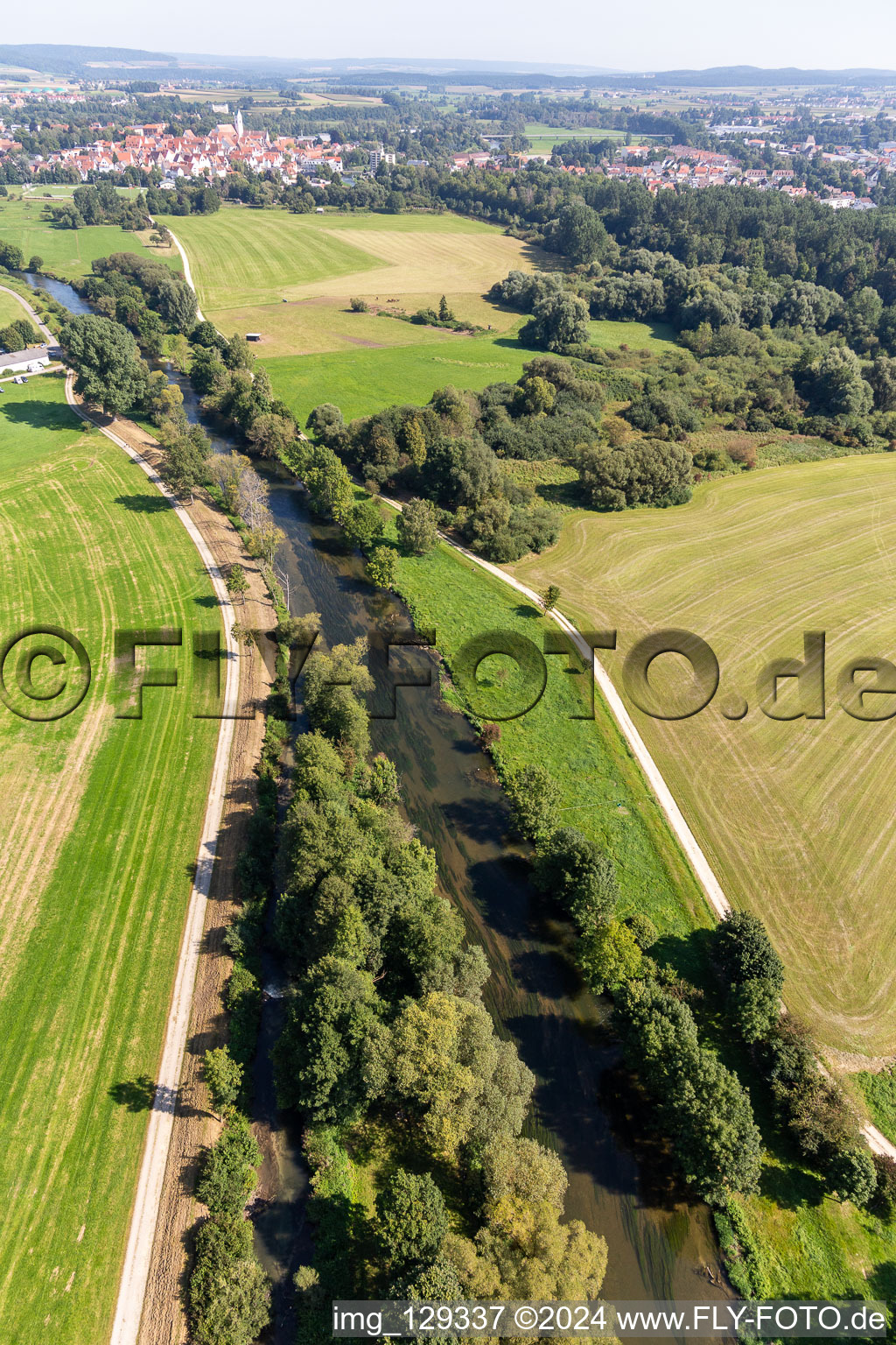 Vue aérienne de Danube à Riedlingen dans le département Bade-Wurtemberg, Allemagne