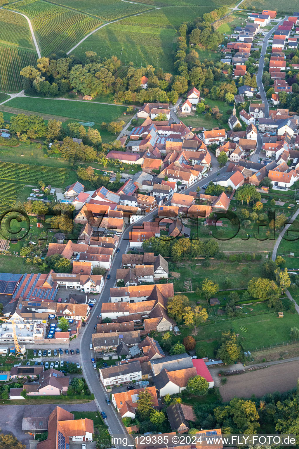 Dierbach dans le département Rhénanie-Palatinat, Allemagne du point de vue du drone