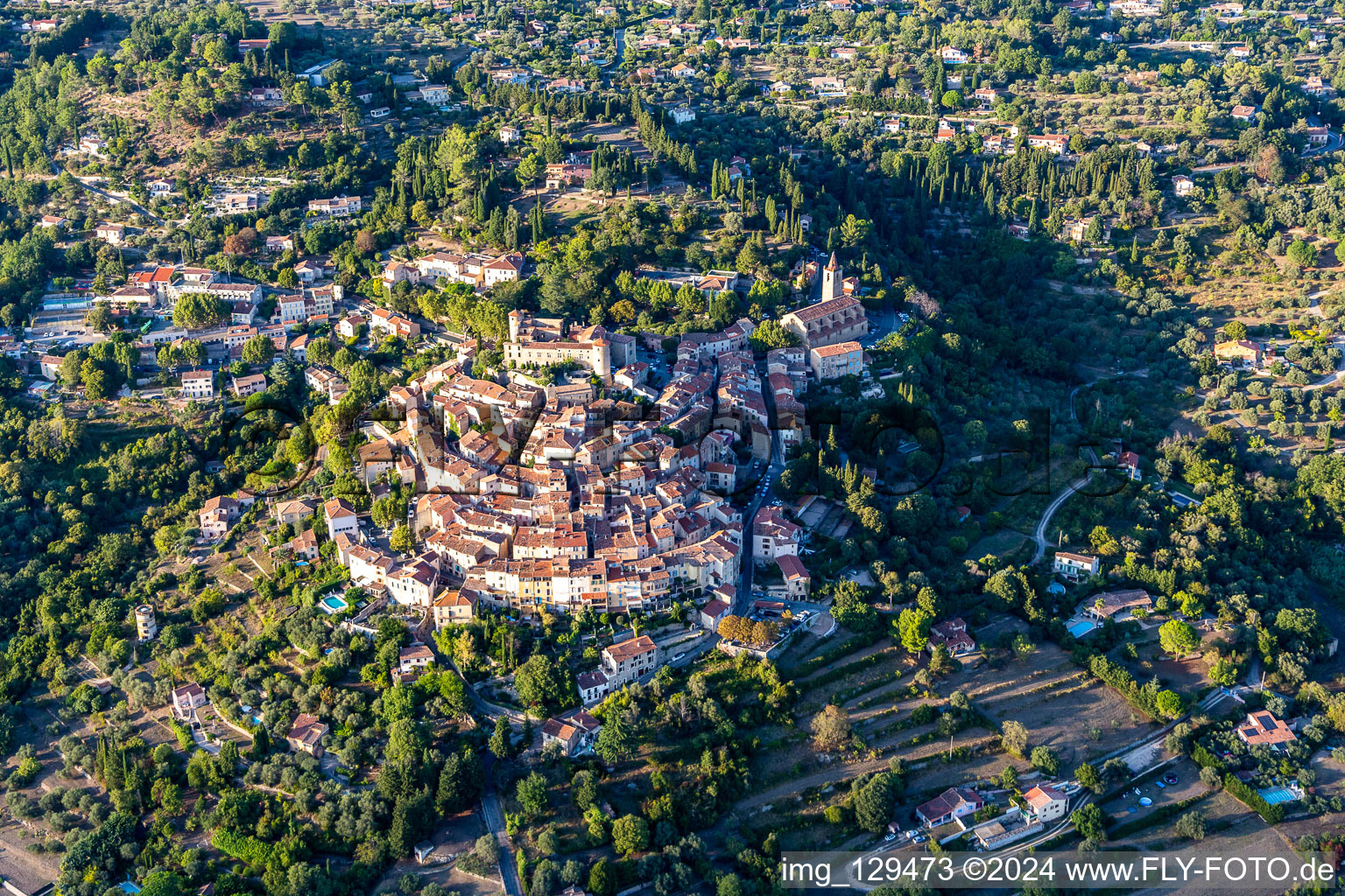 Callian dans le département Var, France d'en haut