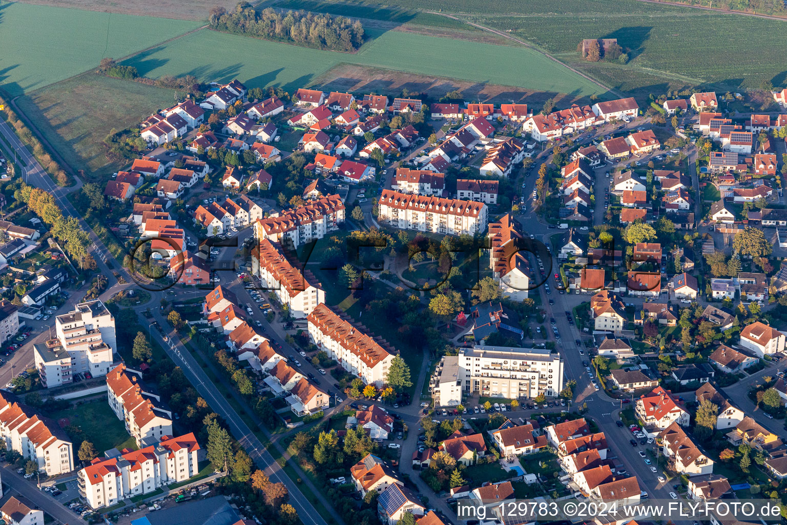 Vue aérienne de Rue Scholl, frère et sœur à Germersheim dans le département Rhénanie-Palatinat, Allemagne