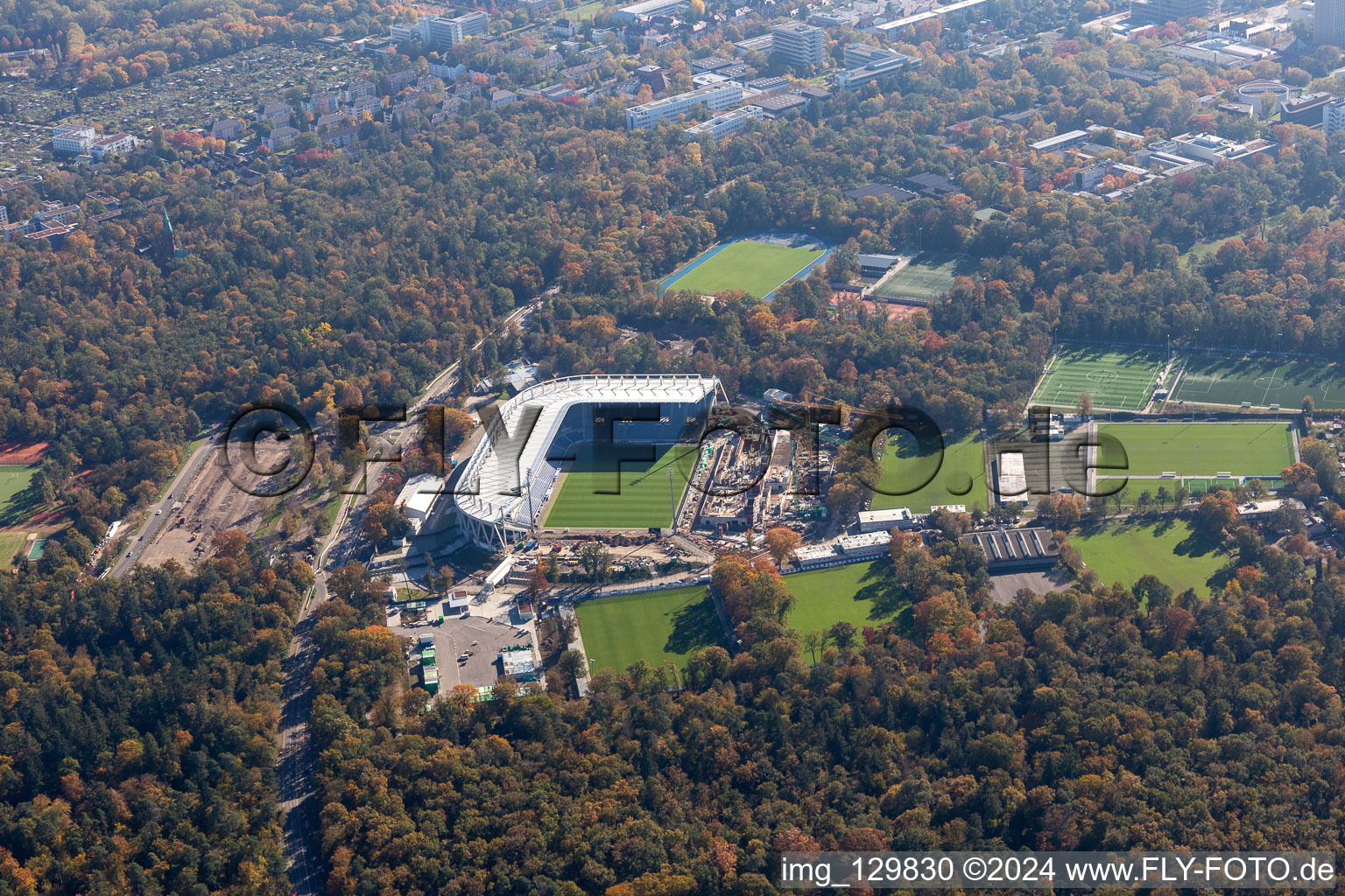 Vue aérienne de Quartier Innenstadt-Ost in Karlsruhe dans le département Bade-Wurtemberg, Allemagne