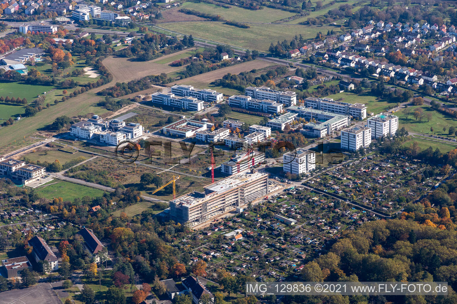 Vue aérienne de Parc technologique Karlsruhe à le quartier Innenstadt-Ost in Karlsruhe dans le département Bade-Wurtemberg, Allemagne