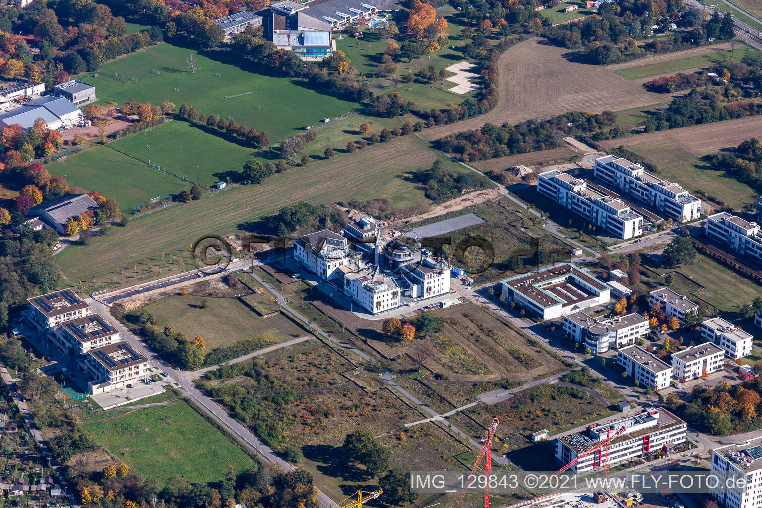 Vue aérienne de LTC dans le parc technologique Karlsruhe à le quartier Rintheim in Karlsruhe dans le département Bade-Wurtemberg, Allemagne