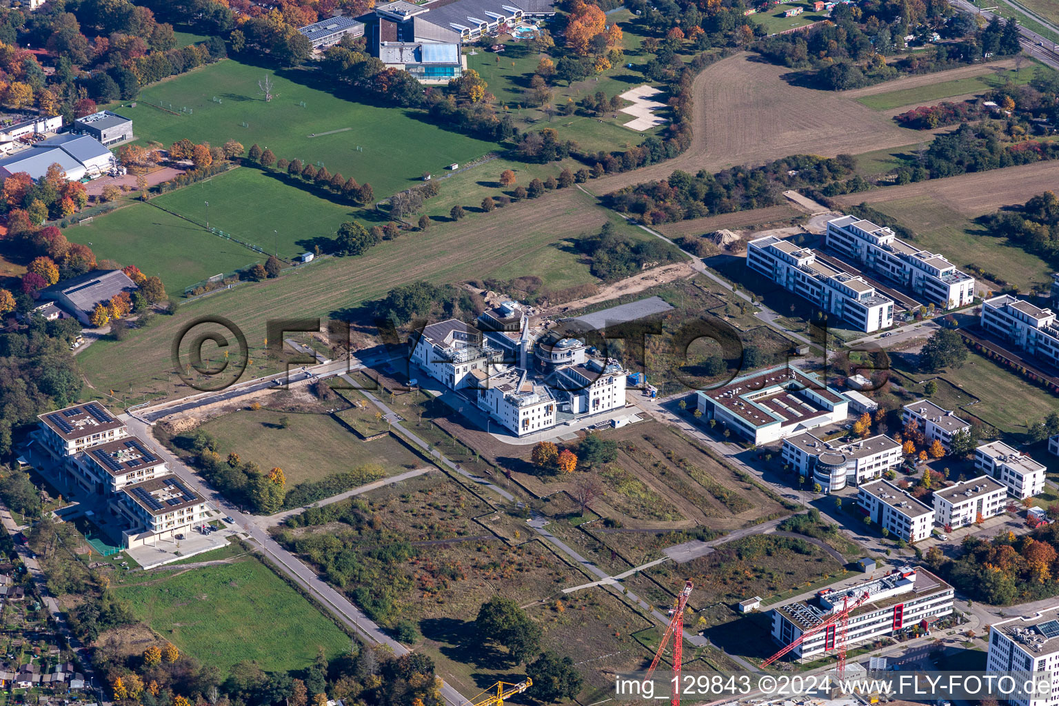 Vue aérienne de LTC dans le parc technologique Karlsruhe à le quartier Rintheim in Karlsruhe dans le département Bade-Wurtemberg, Allemagne