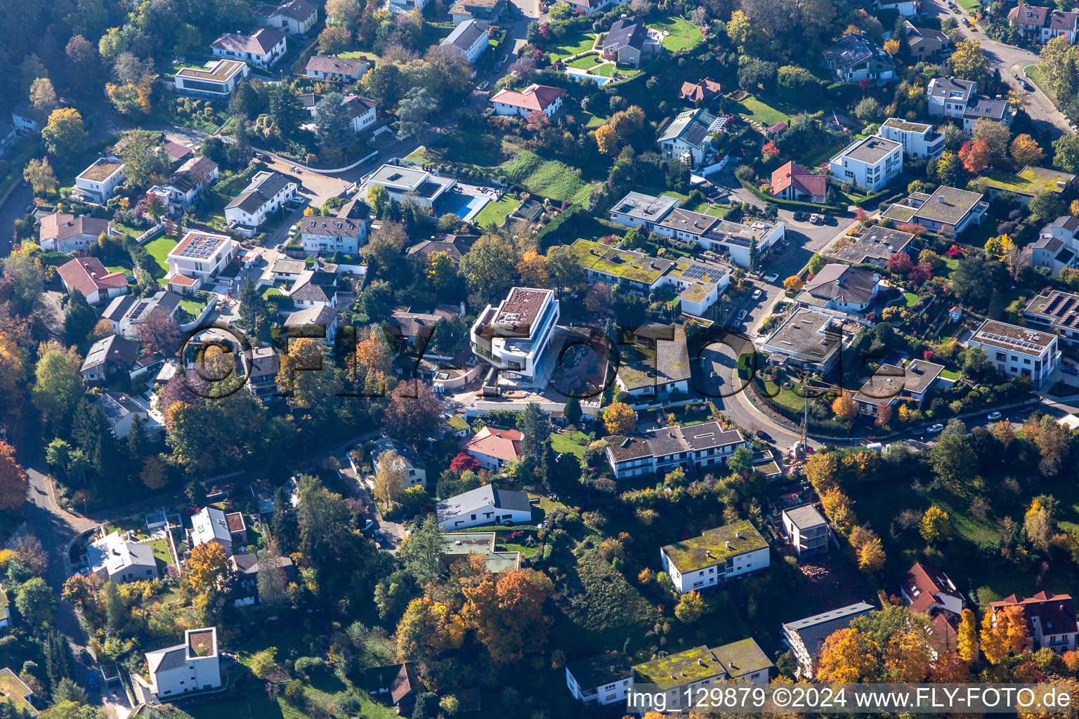 Vue aérienne de Rue Strahler à le quartier Durlach in Karlsruhe dans le département Bade-Wurtemberg, Allemagne