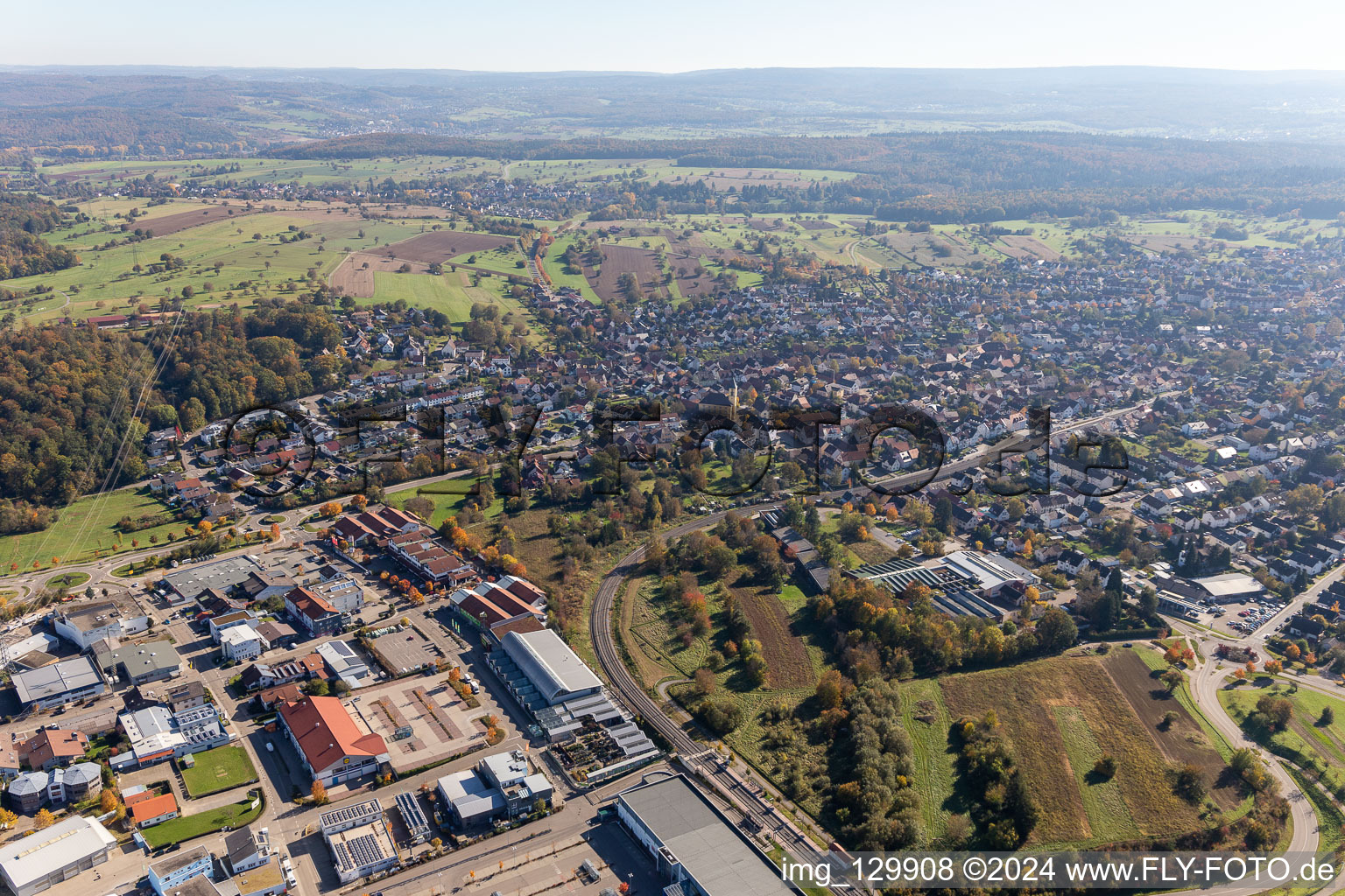 Quartier Langensteinbach in Karlsbad dans le département Bade-Wurtemberg, Allemagne d'en haut